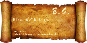 Bleszák Olga névjegykártya